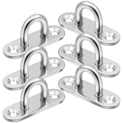 Imagen de PUERHUACI Anclaje Pared,Ganchos de Techo,6 Piezas Gancho Techo,Placa Ojo M6 Acero Inoxidable para Colgar