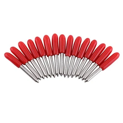 Imagen de Roland De 45 Grados Pieza corte Carburo con Cuchilla Dibujo 15 Piezas Tapa Roja Para el Plotter la máquina Roland, Fácil Almacenar o Transportar