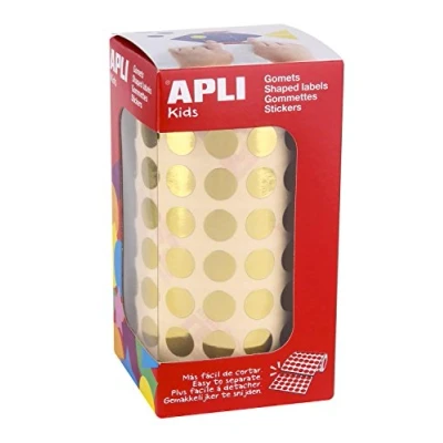 Imagen de APLI Kids 11626 Rollo gomets redondos Ø 10,5 mm metalizados oro
