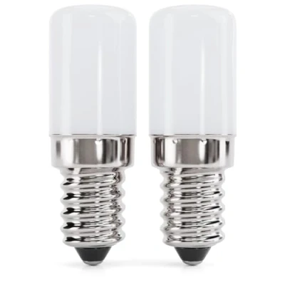 Imagen de greate. 2x Bombilla Frigorifico LED E14 2W Bombillas para Frigorifico, Nevera, Máquina de Coser, Campana Extractora, Lámpara Sal con 135 Lúmenes, 6000K y 25.000h Duración