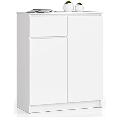 Imagen de Cómoda k80 akord 1 cajón color blanco, cappucino brillo 80 cm