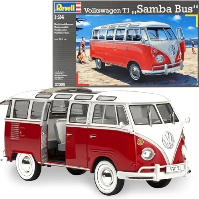 Imagen de Revell VW T1 Samba Bus Maqueta Coche, Multicolor (07399) , color/modelo surtido, para niños/unisex.