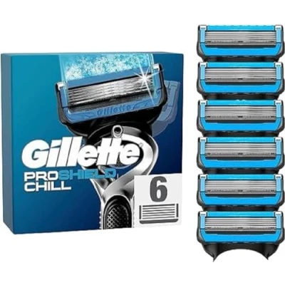 Imagen de Gillette ProShield Chill cuchillas de afeitar (6 repuesto para afeitadora húmeda hombre con 5 hojas)
