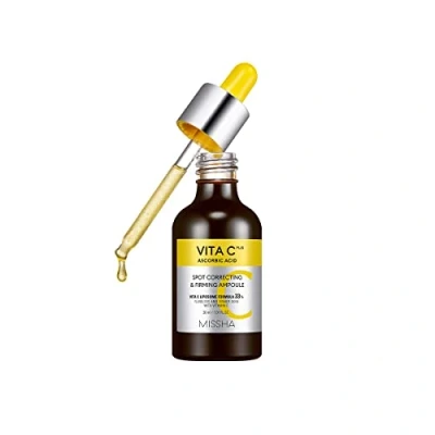 Imagen de MISSHA Ampolla Correctora de Manchas y Reafirmante Vita C Plus Ilumina Reduce Oscuras Mejora Textura la Piel, Natural, 30 ml