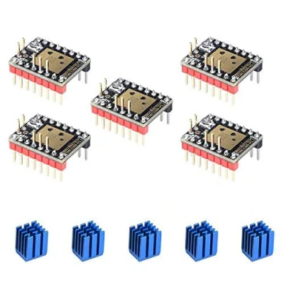 Imagen de BIQU DIRECT impresora 3D Pieza Silenciador de barra control TMC2209 V1.2 Controlador motor paso a con disipador térmico para SKR V1.3 MKS GEN L (paquete 5 piezas)