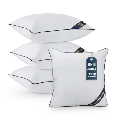 Imagen de Utopia Bedding EU0735 Juego de 4 Rellenos cojín 40 x cm, Cojines Decorativos rectangulares, Relleno para sofá y (Color Blanco)