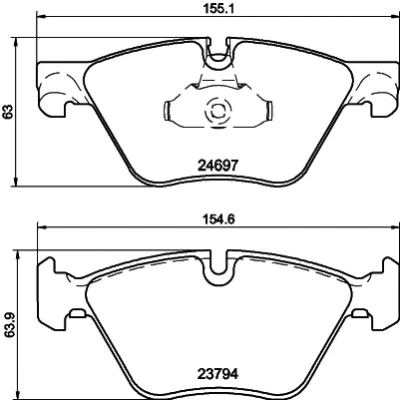 Imagen de HELLA 8DB 355 014 351 Juego de pastillas freno preparado para indicador desgaste BMW: 5 Berlina, Touring