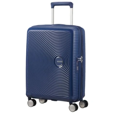 Imagen de American Tourister Soundbox Equipaje de mano ampliable Spinner S, 55 cm, 41 L, Azul (Azul Medianoche)