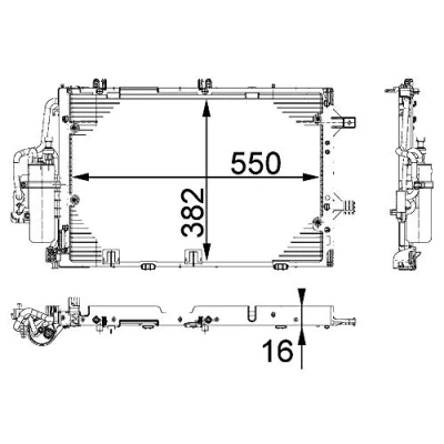 Imagen de MAHLE ORIGINAL AC 335 000P Condensador con secador 550 OPEL: Combo C Tour, Corsa Hatchback, Tigra Twintop