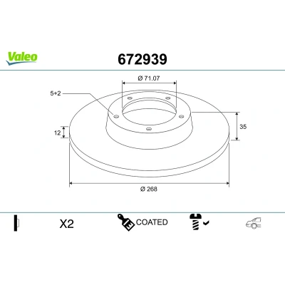 Imagen de VALEO Disco de freno PEUGEOT: 308 II Hatchback, Rifter MPV, 3008 SUV, CITROËN: C4 Grand Picasso 2, Spacetourer 672939