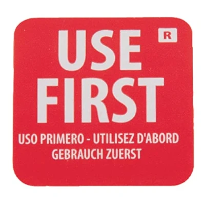 Imagen de 1000 etiquetas adhesivas Vogue de 25 mm con texto en inglés&quot;Use First Labels