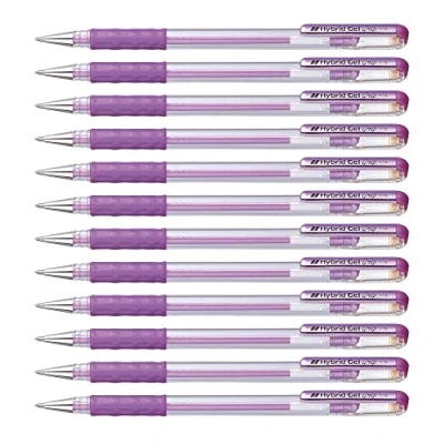 Imagen de Pentel 0.8mm Sugerencia Hybrid Gel Metálico cómodo Grip dedo pluma de tinta Violeta