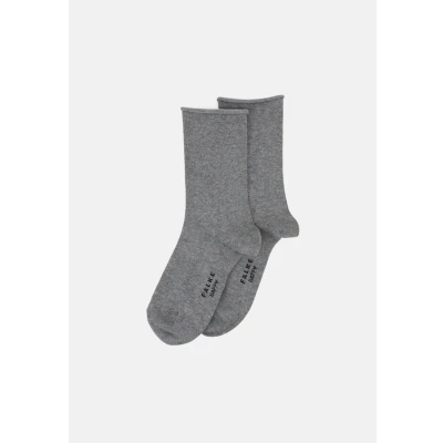Imagen de FALKE Happy Double Pack W So algodón lisos 2 pares, Calcetines Mujer, Gris Light Grey Melange 3390, 35 38