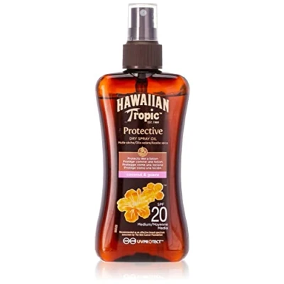 Imagen de Hawaiian Tropic Aceite protector en aerosol seco LSF 20, 200 ml, 1 paquete (1 x ml)