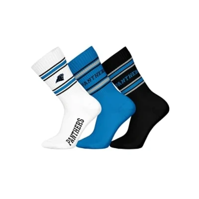 Imagen de NFL Calcetines deportivos unisex Carolina Panthers 3pk Crew Socks (3 unidades)