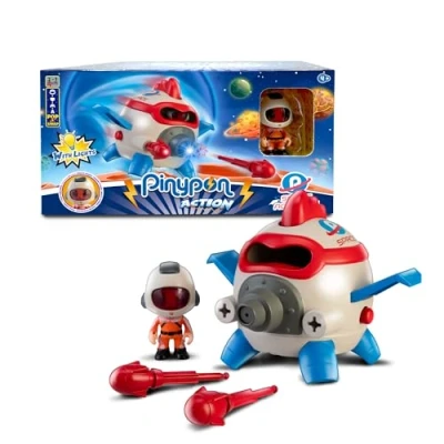 Imagen de Pinypon Action Nave Espacial con Luces para Viajar y Explorar el Espacio, 1 muñeco Astronauta Accesorios de Juego, Juguete niños niñas Desde 4 años, Famosa (PNC53000)