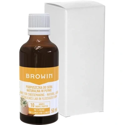 Imagen de Browin 411 411207 Labio líquido Natural, 50 ml, para Leche de Vaca, Oveja y Cabra 105 260 L, Gran Rendimiento, fácil dosificación