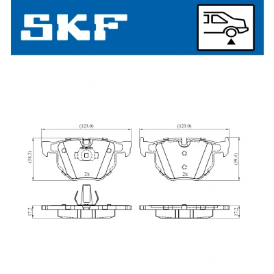 Imagen de SKF VKBP 90240 Juego de pastillas freno preparado para indicador desgaste BMW: X6