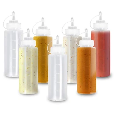 Imagen de MATANA 8 Biberones de Cocina Grandes Plástico, 500ml Condimentos, Salsas, Ketchup, Mayonesa y Más Libre BPA Aptas para Lavavajillas