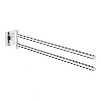 Imagen de GROHE Start Cube QuickFix Toallero de doble barra, gris mate, para atornillar con QuickScrew, no pegamento, ref. 40976DC0