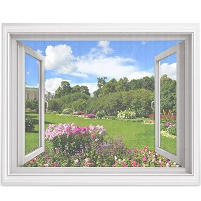 Imagen de MYCARBON 2 Pcs Mosquitera para Ventana Autoadhesiva 150x180cm Blanca con Cuchillo