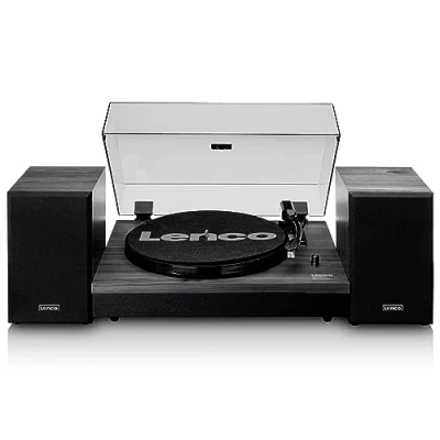 Imagen de Lenco LS 300 Giradiscos Hi Fi Con Bluetooth altavoces externos 2 x 10 W RMS Transmisión por correa Apagado automático Carcasa MDF Negro