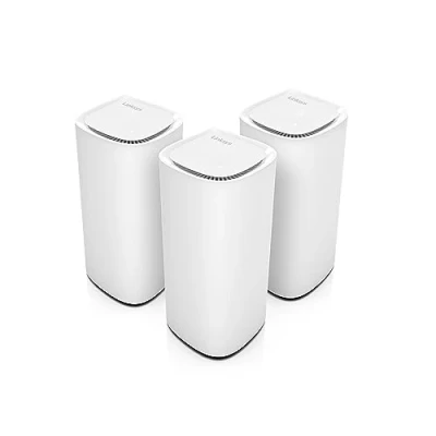Imagen de Linksys Sistema WiFi 7 Mesh Velop Pro MBE7003, Router Cognitive tribanda a más de 10 Gbps, Cobertura para toda la casa hasta 825 m2, Conexión 600 dispositivos, Pack 3