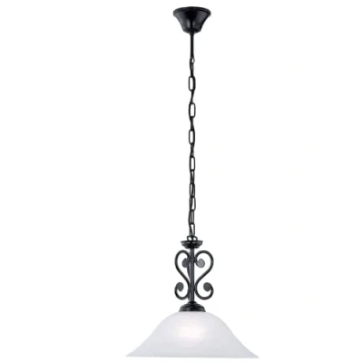 Imagen de Eglo MURCIA iluminación de techo Negro, Blanco E27 60 W, Lámpara, Blanco, Salón, Cepillado, Vidrio, Acero, IP20, I