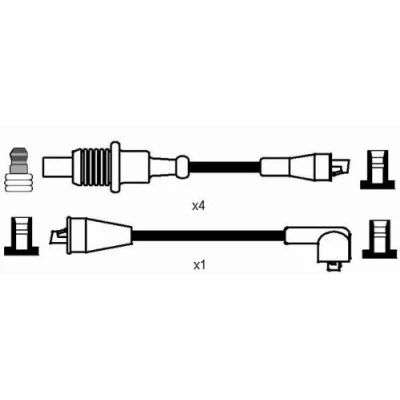 Imagen de NGK 8182 Juego de Cables Encendido 5 PEUGEOT: 205 II Hatchback, 405 I Berlina, 309 Hatchback