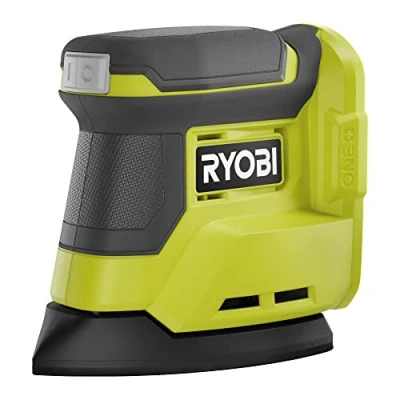 Imagen de RYOBI Lijadora Triangular 18V ONE+ base de lijado 100x140mm, Boquilla Aspiración Ø Oscilación 1,8mm, 22000osc/min para Acabados Finos/Pintura 6 Abrasivos, sin Batería, Cargador RPS18 0