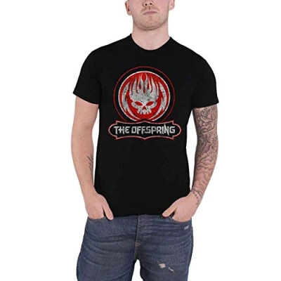 Imagen de Rock Off Offspring Distressed Skull Camiseta, Negro, M para Hombre
