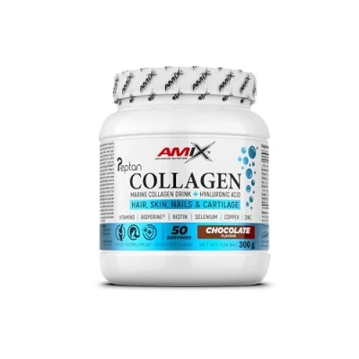 Imagen de Amix™ Marine Peptan®Collagen Drink Colágeno Marino Peptan® con Ácido Hialurónico, Vitaminas C y E, Zinc, Selenio Biotin Complemento alimenticio Polvo 300 g Sabor: Chocolate