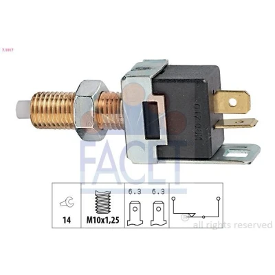 Imagen de FACET 7.1017 Interruptor luces freno mecánico M10x1,25 Made in Italy OE Equivalent MITSUBISHI: L200 III Pick up, PAJERO 4, 3