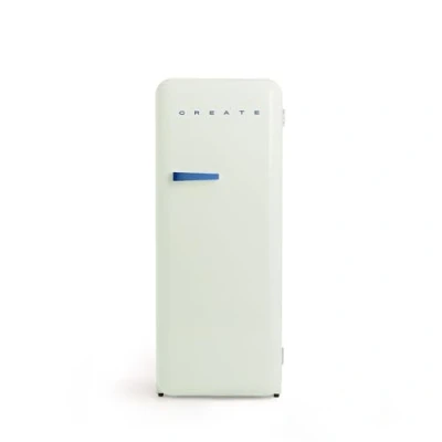 Imagen de CREATE / RETRO FRIDGE 150 COBALTO/Frigorífico verde pastel maneta azul cobalto con congelador 281L 102W, bajo consumo, 150cm, 3 estantes, regulador temperatura, botellero, 60x60x150cm