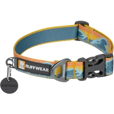 Imagen de RUFFWEAR Crag Dog Collar, Large Collar with Aluminium V Ring, Adjustable Length Pet Comfortable Soft Premium Animal Lead Attachment 51 66cm, Rising Wave