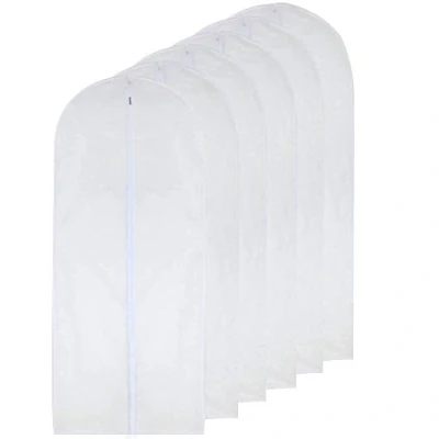 Imagen de HomeClean Bolsa de ropa transparente para vestido largo Bolsas a prueba polillas 60cm x 153cm Cubierta polvo con cremallera blanca transpirable guardarropas Paquete 6