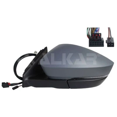 Imagen de Espejo retrovisor Alkar 9059771 izquierda imprimado eléctrico calefactable, con memoria, abatible eléctricamente, convexo, iluminación ambiental,