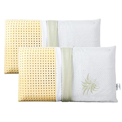 Imagen de EVERGREENWEB Pack 2 Almohadas de Cama 40x70 Alto 12 cm,Almohada Viscoelástica, Hipoalergénica,Doble Funda Extraíble Aloe Vera y Algodón, Almohada Relajante para el Dolor Cuello
