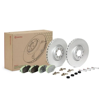 Imagen de BREMBO KT 10 022 Kit de discos y pastillas freno ventilación interna con accesorios tornillos pinza preparado para indicador desgaste