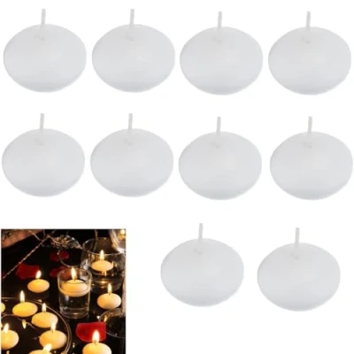 Imagen de Floating candles,10 piezas Velas Flotantes sin Perfume,Velas Flotantes,Velas Decorativas de Candelitas Cálidas Flotantes,para centros mesa,para piscina,boda,fiesta