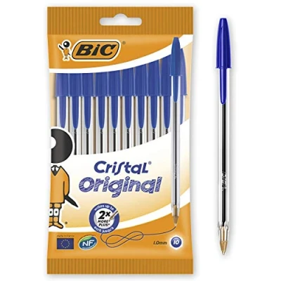 Imagen de BIC Cristal Original Caja de 10 unidades, bolígrafos punta media (1,0 mm), color azul