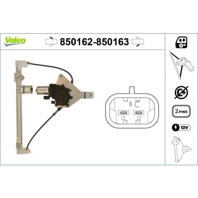 Imagen de Valeo Elevalunas Delante, izquierda eléctrico con electromotor sin función de confort 850162 FIAT: Panda I Hatchback