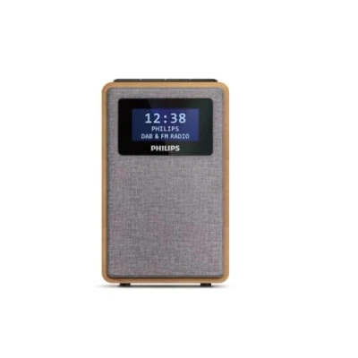 Imagen de PHILIPS Audio TAR5005/10 Radio Reloj Despertador Dab+, Diseño Compacto, Dab+/FM, Pantalla Negro Brillante, Alarma Dual, Color Marrón/Gris sin Bluetooth