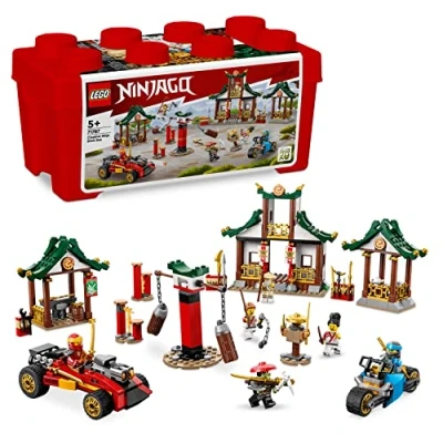 Imagen de LEGO Ninjago Caja Ninja de Ladrillos Creativos para Almacenamiento, Coche y Moto Juguetes, Casa Dojo 6 Minifiguras, Regalo Niños Niñas 5 Años o Más 71787