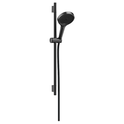 Imagen de hansgrohe Rainfinity set de ducha, ducha mano con barra 65cm, soporte y Designflex flexo textil 160cm, alcachofa 3 tipos chorro, cromo negro cepillado, 28745340