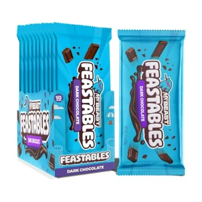 Imagen de Feastables MrBeast chocolate Bars/Barras de (10 x 60 g) El regalo para la verdadera bestia (Original Chocolate)