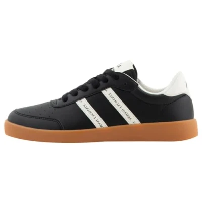 Imagen de Armani Exchange Berlin, Double Band Logo, Zapatillas Mujer, Black Off White, 38 EU