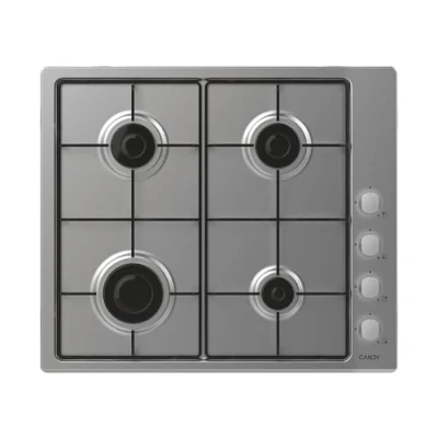 Imagen de CANDY CHW6LX Placa de cocción gas (acero inoxidable, 4 quemadores, seguridad electromagnética, conectividad hOn, dimensiones, 7750 W, acero inoxidable)