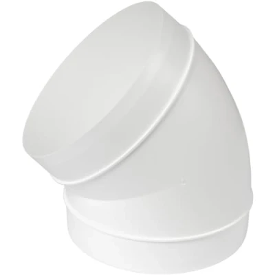 Imagen de Codo de plástico 150 mm 45 grados, tubo conducto o manguera, recto flexible, conector ventilación, junta redonda