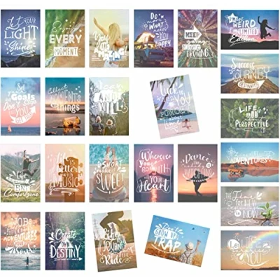 Imagen de Edition Seidel Juego de 25 tarjetas postales vida y momentos con refranes texto Regalo Idea decoración, amor, amistad, vida, motivación, cumpleaños divertidas,